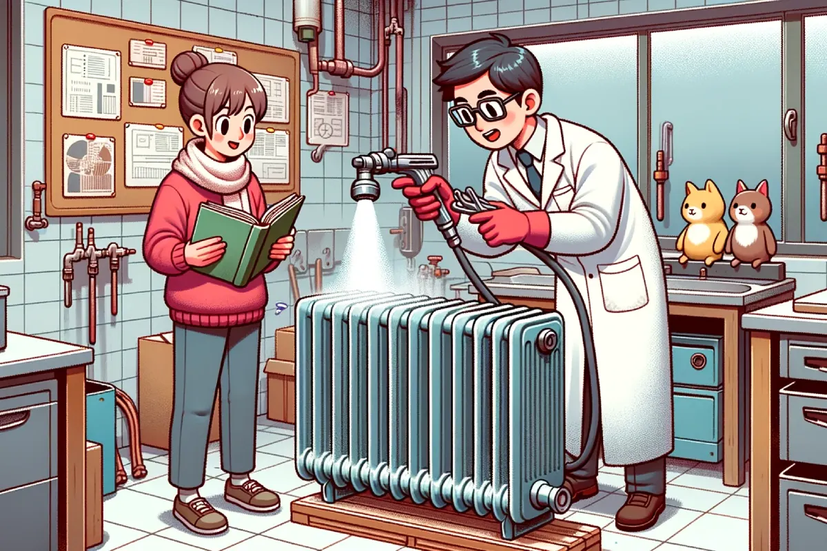 Illustration Formation pour le sablage professionnel de radiateur
