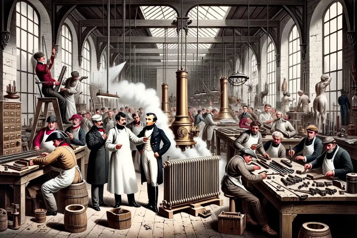 Illustration Le sablage de radiateur dans le contexte historique
