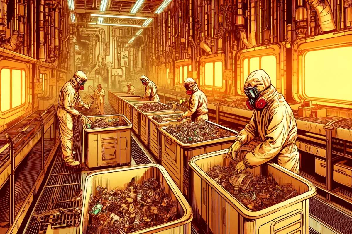 Processus écologique de tri et recyclage des déchets issus du sablage de radiateurs