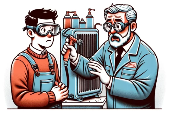 Sécurité lors du sablage de radiateur