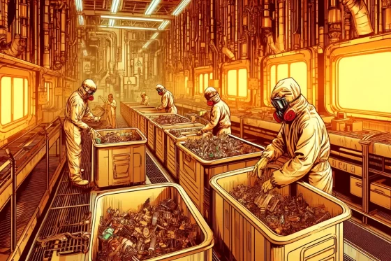 Processus écologique de tri et recyclage des déchets issus du sablage de radiateurs